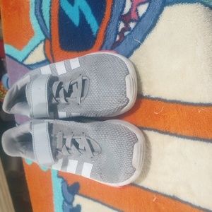 Adidas girls kid shoes grey and pink